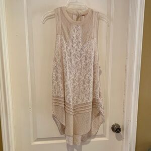 Free People Cream Lace Mini Dress